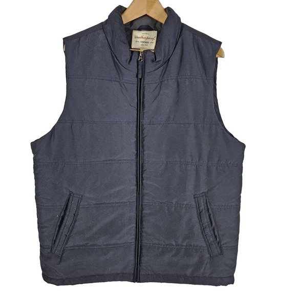Weatherproof Other - Weatherproof Mens Large Puffer Vest Full Zip Pockets Blue Outdoors Rugged Hiking